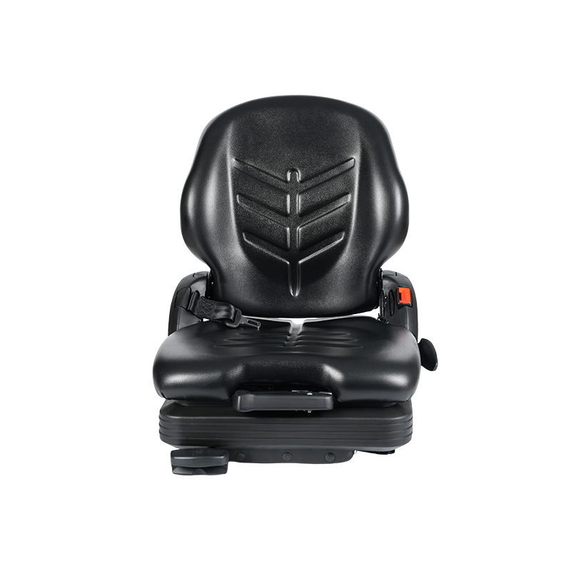 BF16 Niskoprofilowy, winylowy zamienny fotel z zawieszeniem mechanicznym do wózków widłowych do transportu materiałów - czarny z EN13490 IT1+IT2