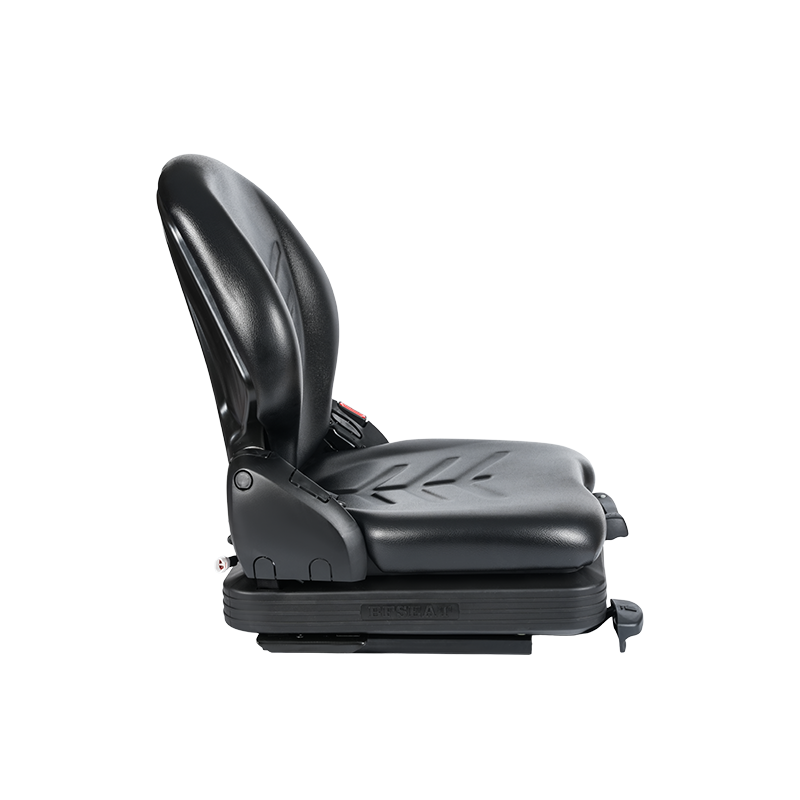 BF16 Niskoprofilowy, winylowy zamienny fotel z zawieszeniem mechanicznym do wózków widłowych do transportu materiałów - czarny z EN13490 IT1+IT2